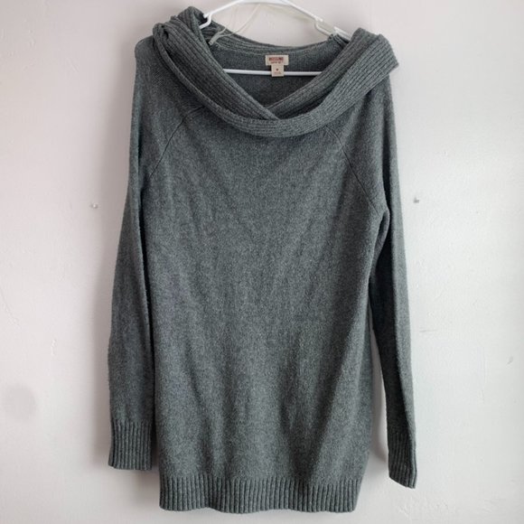 Mossimo Supply Co. Gray Off The Shoulder Sweater - Picture 1 of 5